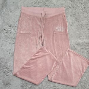 JUICY COUTURE  Blush Velour Joggers Drawstring Pants - size Medium